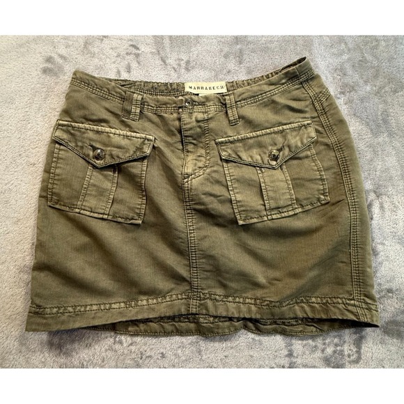 Marrakech Dresses & Skirts - Marrakech Women's Olive Cargo Mini Skirt XS Utility Military Safari Casual